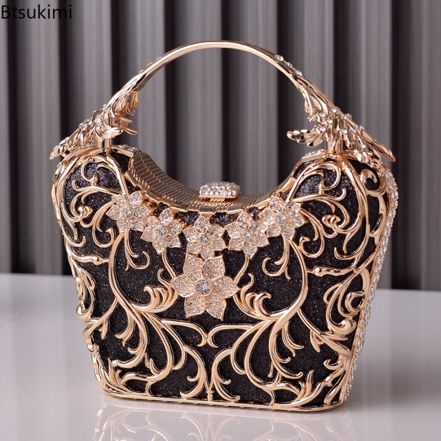 Women'S Evening Bags - حقائب سهرة معدنية مفرغة للنساء، حقائب