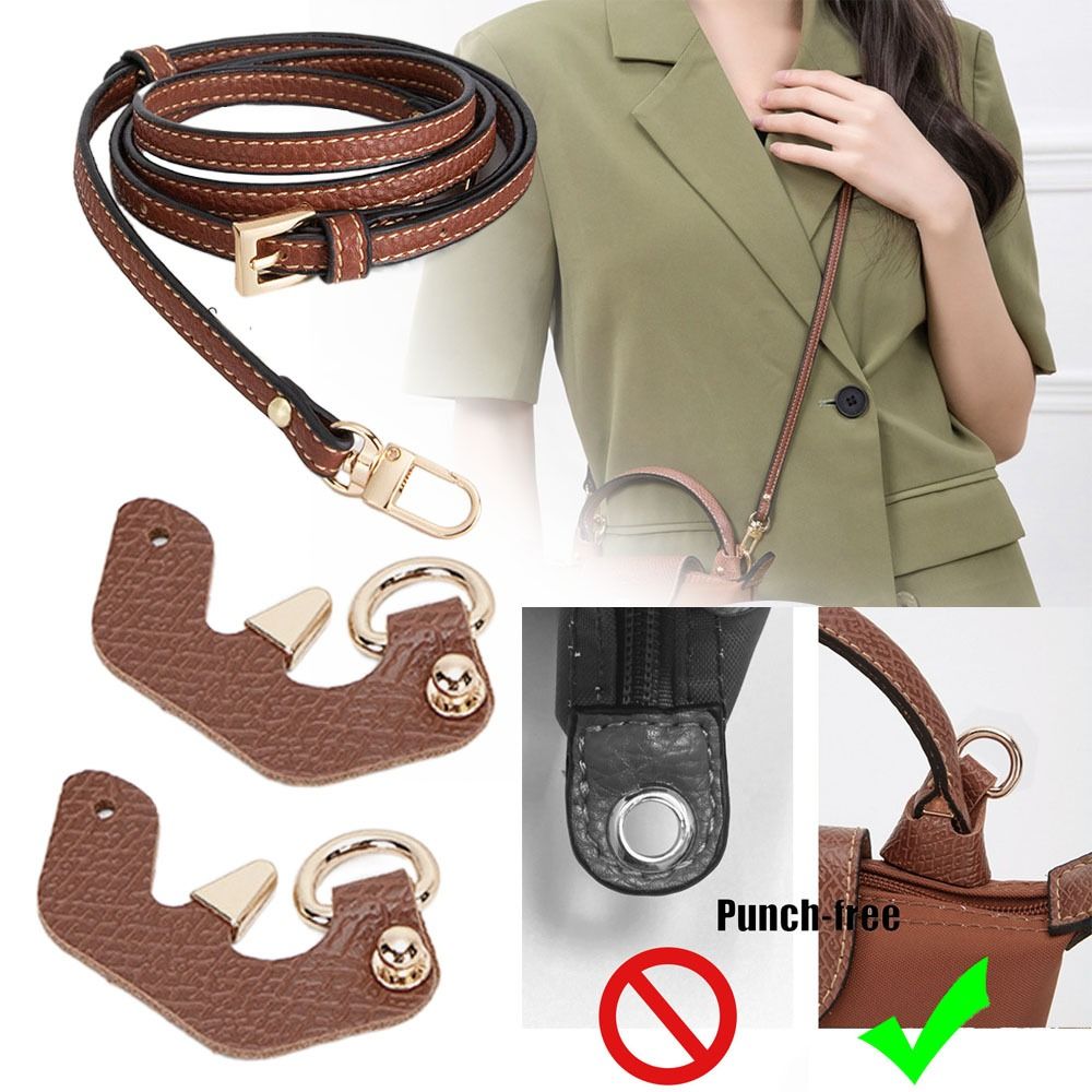Women'S Bags Longchamp - حزام جلد طبيعي بديل للنساء لحقائب