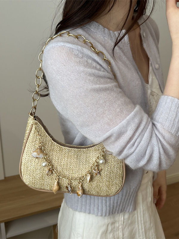 حقيبة كتف أنيقة مصنوعة من القش - مراجعة Women'S Young Bags وسعره