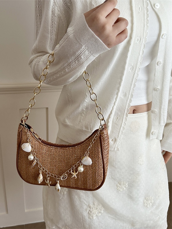 حقيبة كتف أنيقة مصنوعة من القش - مراجعة Women'S Young Bags وسعره