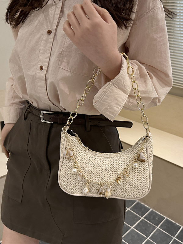 حقيبة كتف أنيقة مصنوعة من القش - مراجعة Women'S Young Bags وسعره