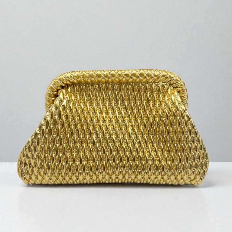حقيبة يد نسائية فاخرة منسوجة ي - مراجعة Women Bags Gold وسعره