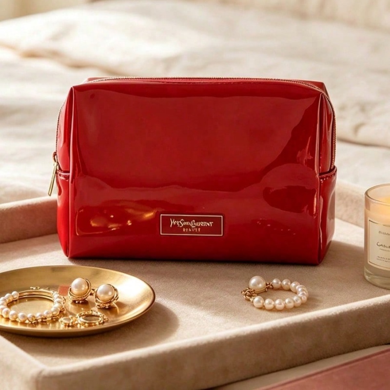حقيبة مكياج من الجلد الصناعي ا - مراجعة Women Bags Gold وسعره