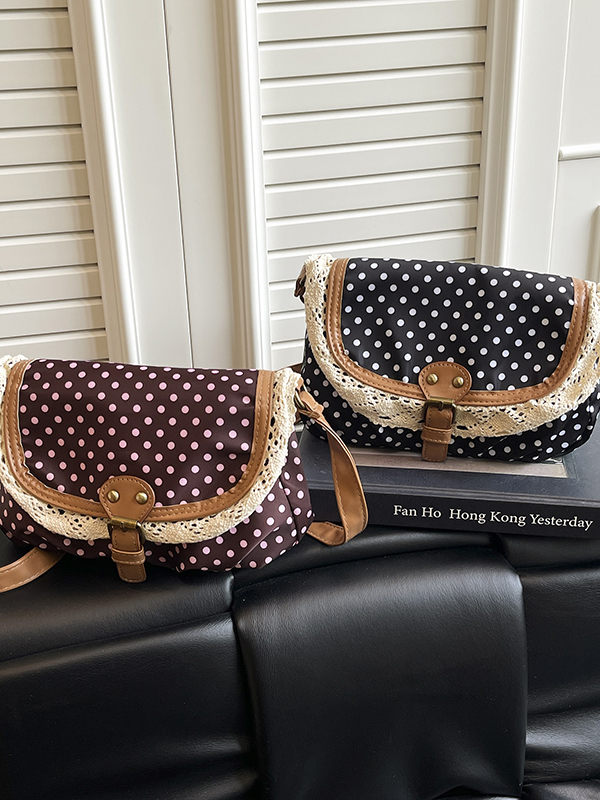 حقيبة كتف قماشية بنقشة البولكا - مراجعة Women'S Young Bags وسعره