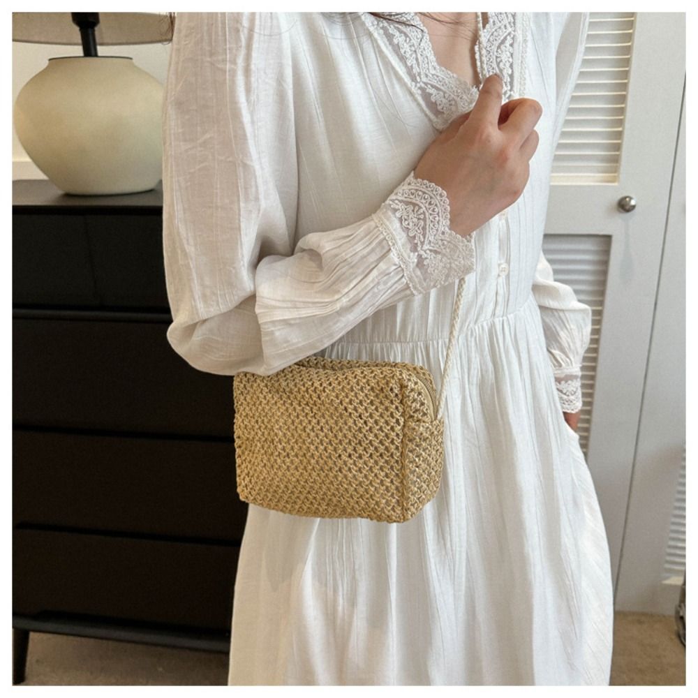 حقيبة كروس عصرية منسوجة من الق - مراجعة Women'S Bags Holiday وسعره