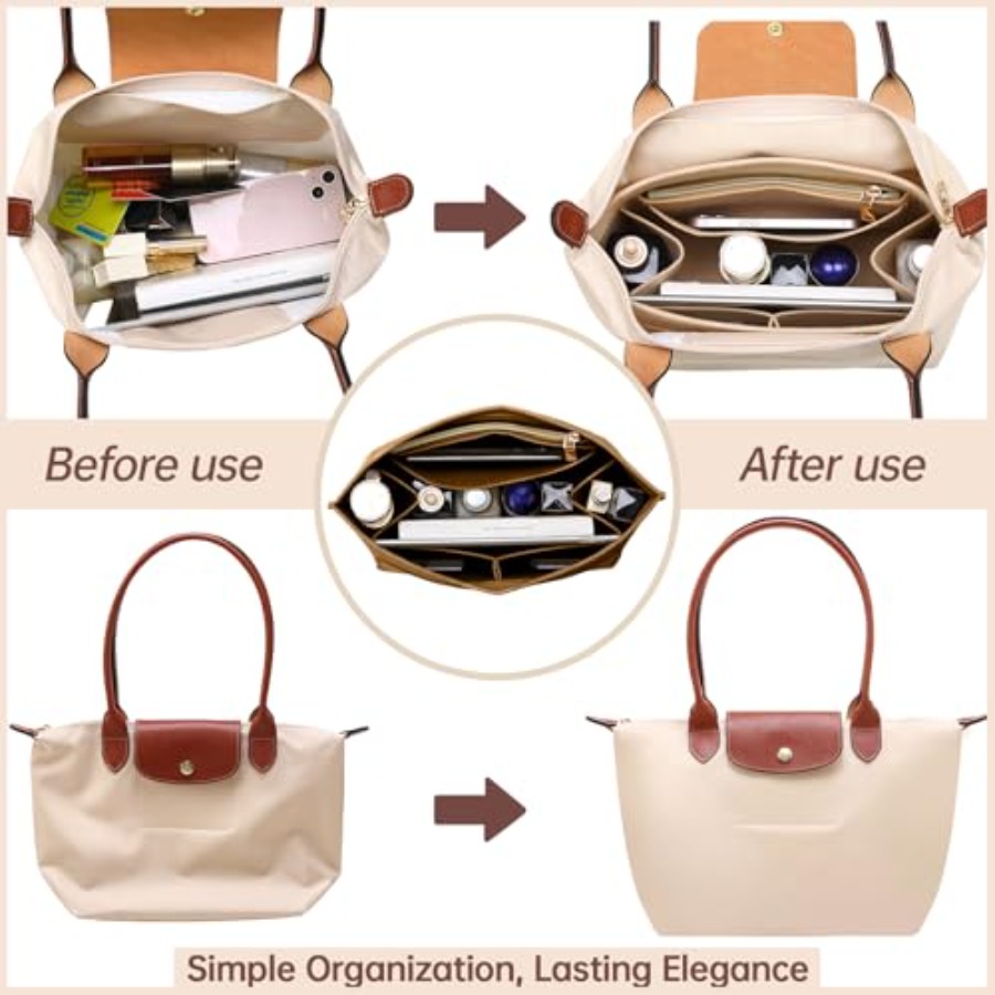 منظم حقيبة يد نسائية من اللباد - مراجعة Women'S Bags Longchamp وسعره